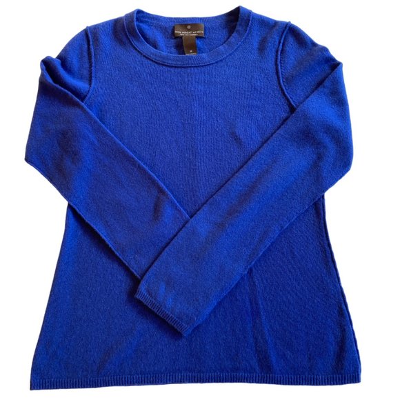 Fenn Wright Manson 100% 2-Ply Cashmere Blue Sweater Size Sz Medium - Picture 1 of 6